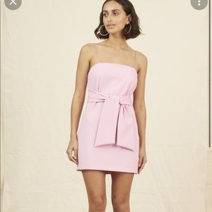 Finders keepers pink tie mini dress